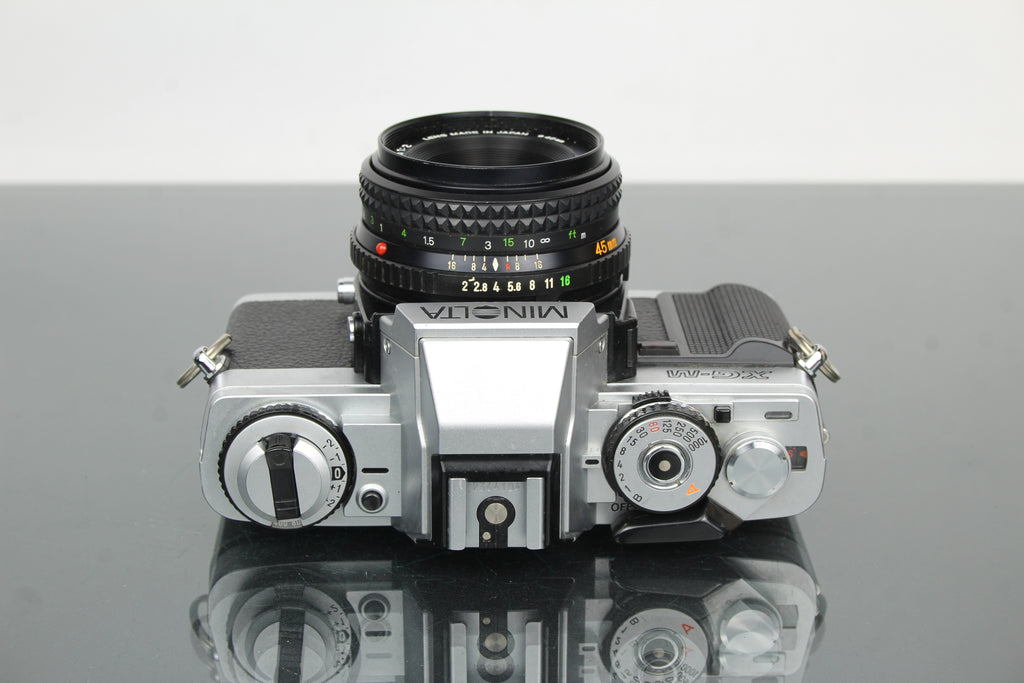 Minolta XG-M + 45mm 1:2 Minolta MD Rokkor lens
