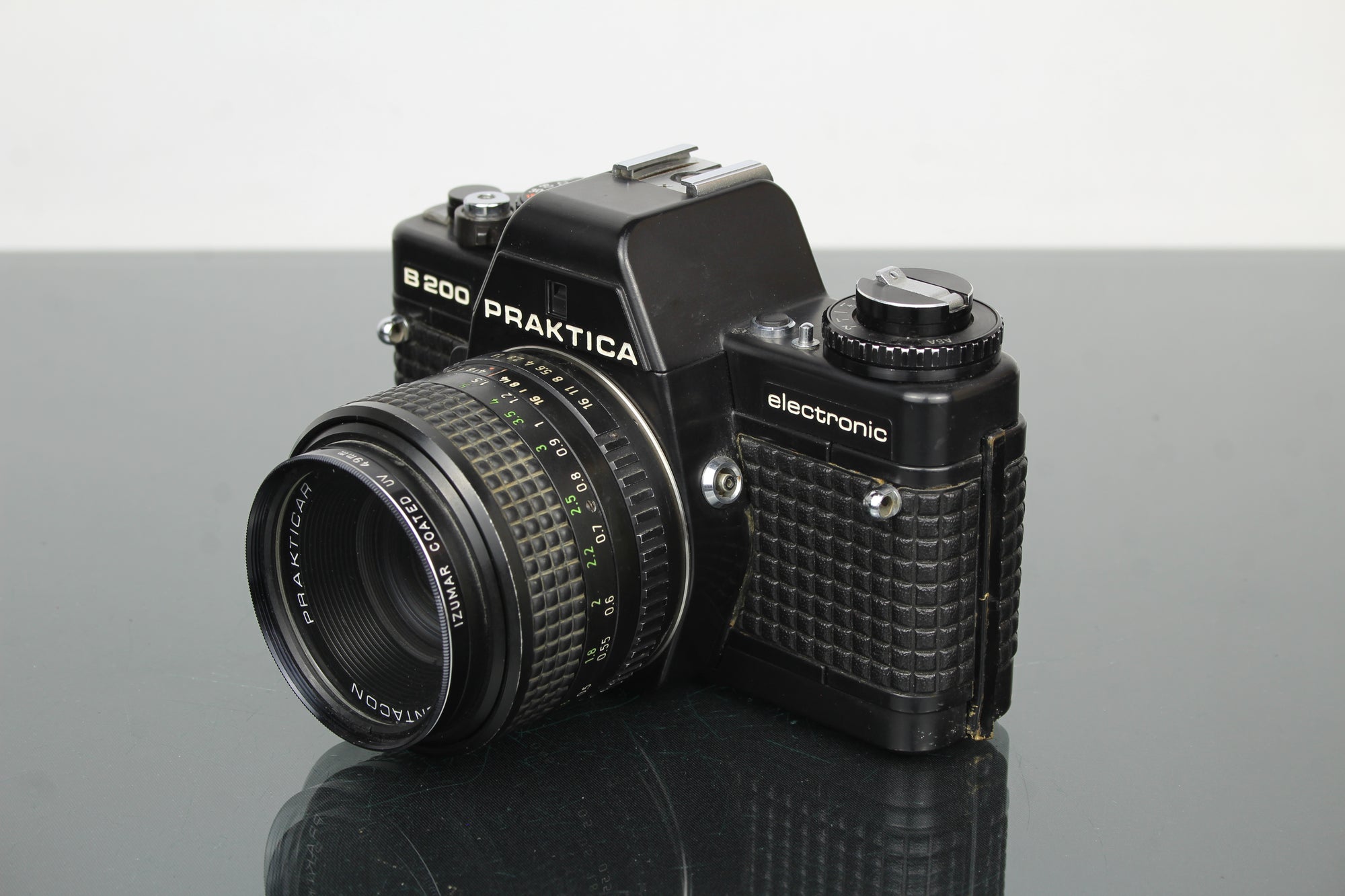 <tc>Praktica</tc> B200 elektronisk +  <tc>Praktica</tc>r 50mm 1.8 linse